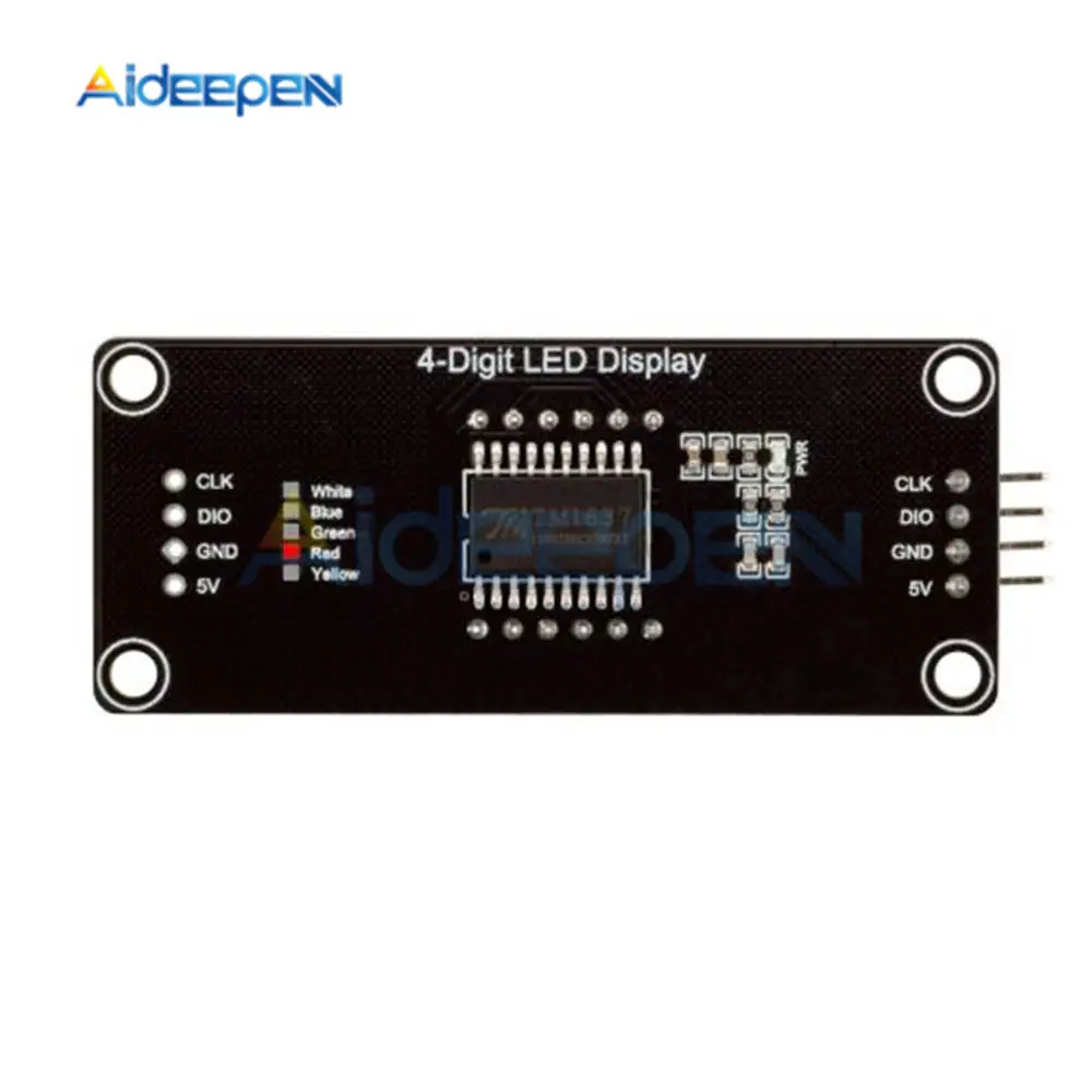 TM1637 4-Digit 0,5" Красный светодиодный дисплей трубки десятичной 7 сегментов часы двойной точки модуль 0,56 дюймов для Arduino