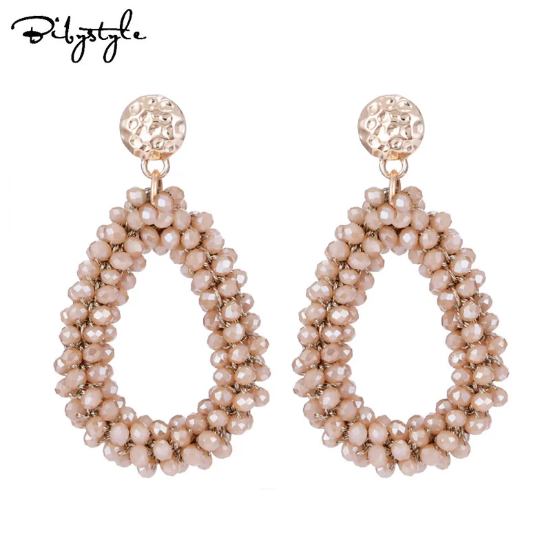 

BibyStyle Crystal Oorbellen Big Water Drip Drop Earrings For Women Bohemian Wedding Statement Earrings Fashion Jewelry Gifts
