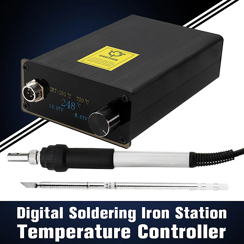 

Digital Soldering Iron Station Welding Solder Temperature Controller AC 220V 72W With EU Plug + T12 Handle + T12-K Tip New