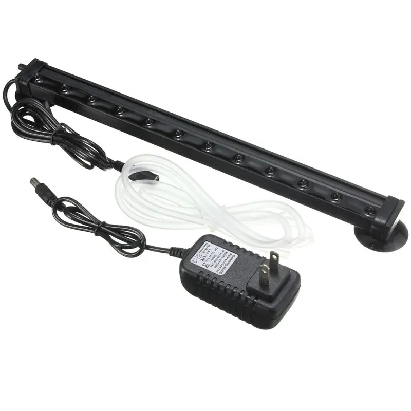 

LED Aquarium Fish Tank Light Tube 1.5W 32cm 12SMD Bar Light Underwater Submersible Air Bubble Safe Lighting US Plug 100-240V