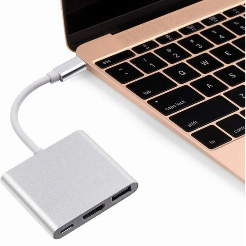 USB C концентратор 3 в 1 док-станция с usb-gортом USB-C к HDMI кардридер RJ45 адаптер для MacBook samsung huawei Xiaomi Iphone