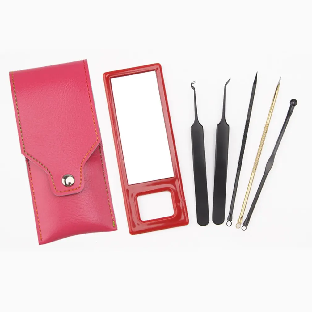 

6PCS/SET Blackhead Remover Tool Acne Remover Black Spot Clean Pimple Removal Face Care Beauty Needles Tweezers Clips