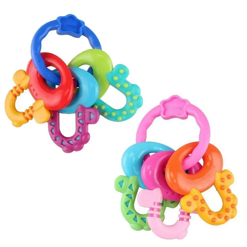 Soft Cartoon Keys Ring Toddler Molar Teeth Pain Relief Tool Kids Grasp