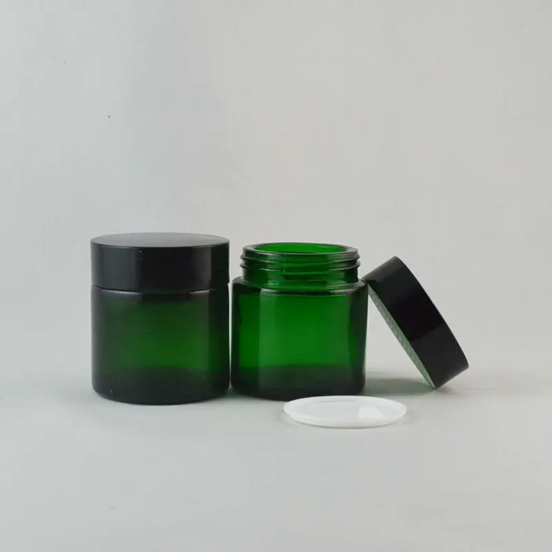 Peças de Alta Boião de Creme Frasco de Vidro Recipiente de Creme para os Olhos Qualidade Verde Vidro Frasco Cosmético Atacado ou Creme 50 50g