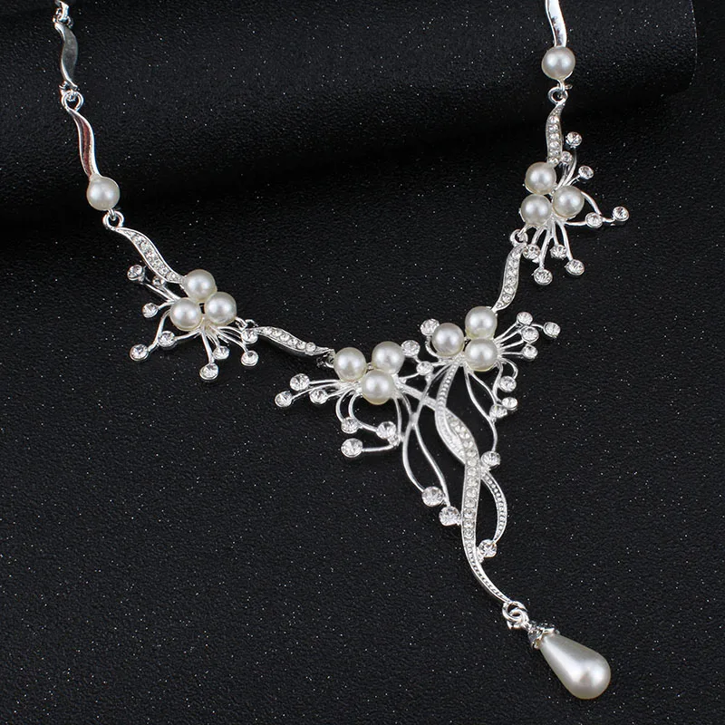 Комплект из колье и серёг с искусственным жемчугом|pearl bridal jewelry sets|jewelry sets for womenbridal
