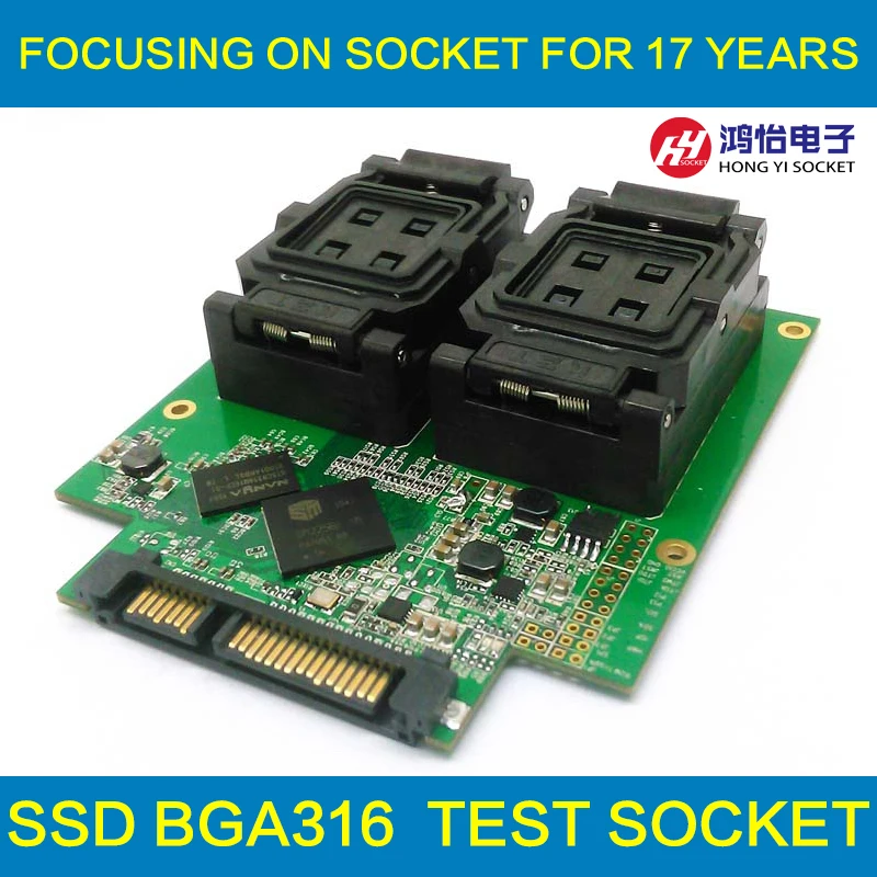 BGA316 clamshell test leuchte mit SM2256K wichtigsten controller für test SSD chips und offene Kart