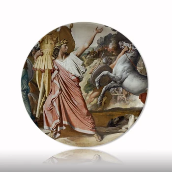 

Neoclassical French Painter Auguste Oil Painting Decorative Plate Creative Wall Hanging Artistic Plates Adornment Ceramic Art