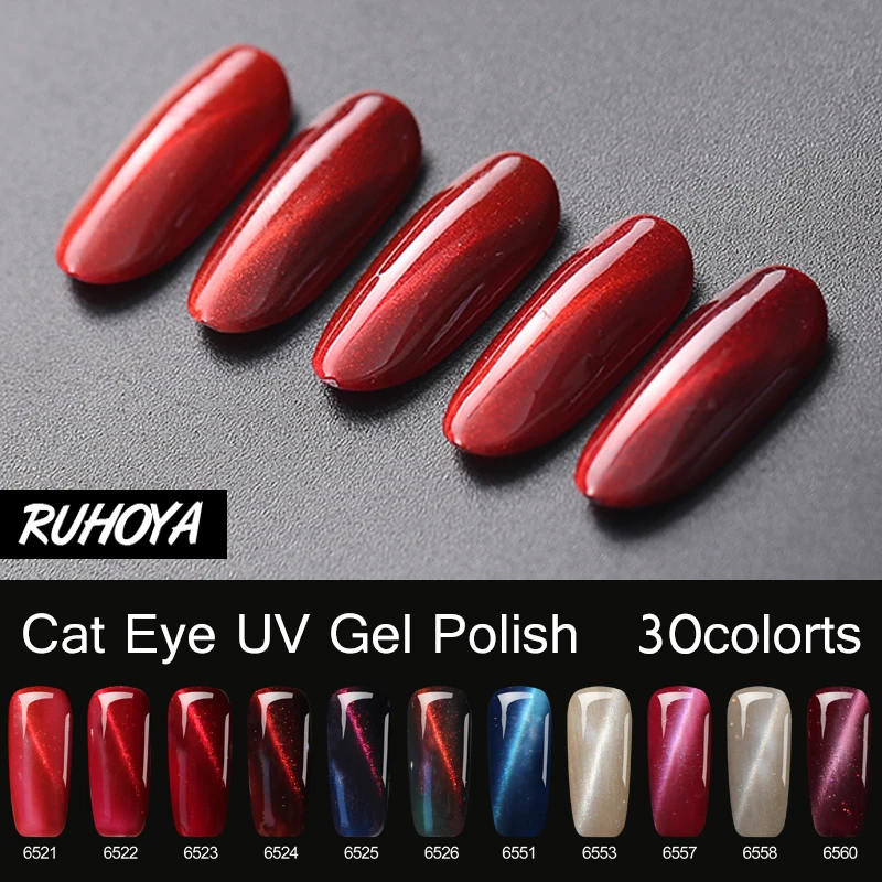 Ruhoya Lucky магнитный лак для ногтей кошачий глаз долговечный Гель отмачиваемый УФ