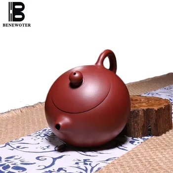 

210cc Yixing Authentic Purple Clay Teapot Health Dahongpao Mud Raw Ore Xishi Pot Ball Holes Black Tea Kettles for Birthday Gifts