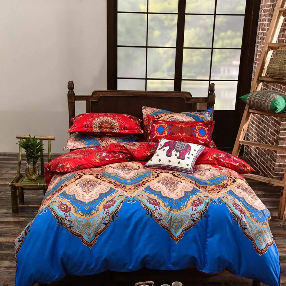 

Boho Style Bedding Set Bohemian Ethnic Bedding Sets Microfiber Duvet Cover Set