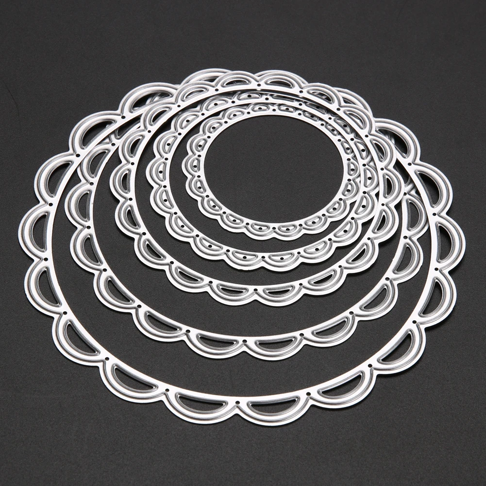 

5pcs diffrent size Circles die cuts,metal dies in scrapbooking embossing folder suit for fustella big shot cutting machine