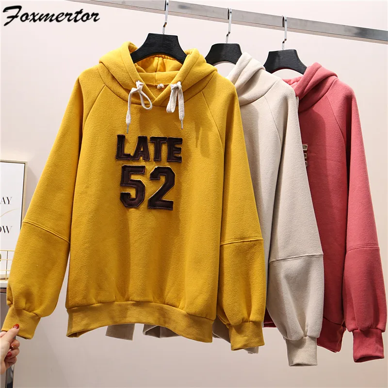 

Women's Fashion Sweatshirt 2019 Womens Autumn Long Sleeve Hoodie Sweatshirt Letter Hooded Pullover Tops Female Hoodies Red 2XL
