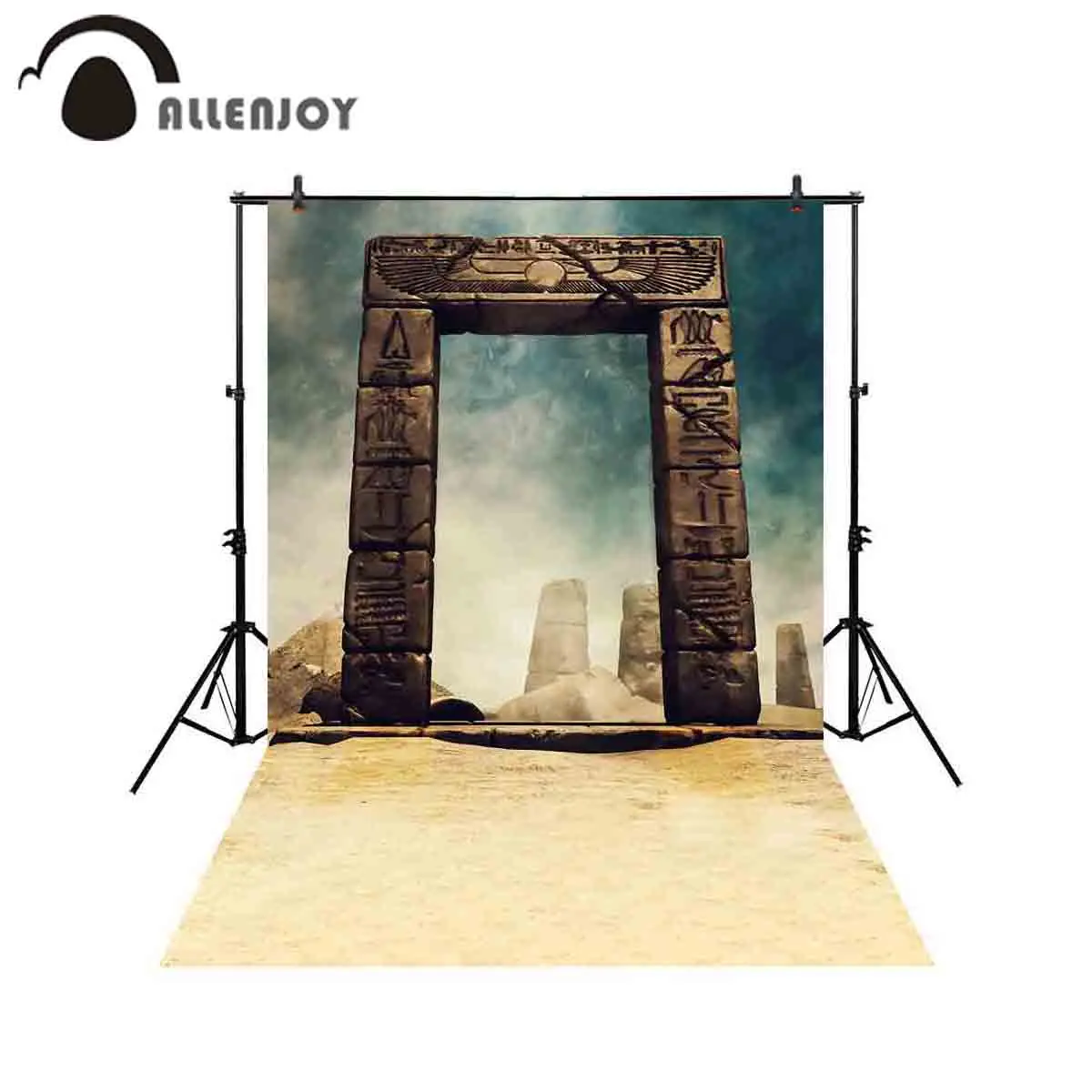 Allenjoy backgrounds for photography studio desert ruins ancient egyptian temple cstone arch hieroglyphs backdrop photocall | Электроника