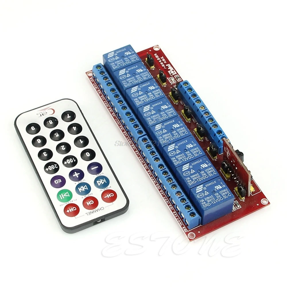 

1 PC For Multi-function Infrared Remote Control 8-Channel Relay Module 12V Bidirectional Electronics Stocks