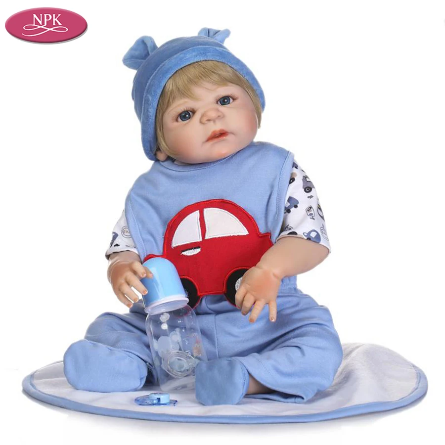 NPK Baby Boys Reborn Doll 57CM Full Silicone Vinyl Body Children Play House Bath Toys Bebe Gift Boneca Reborn Silicona Completa (6)