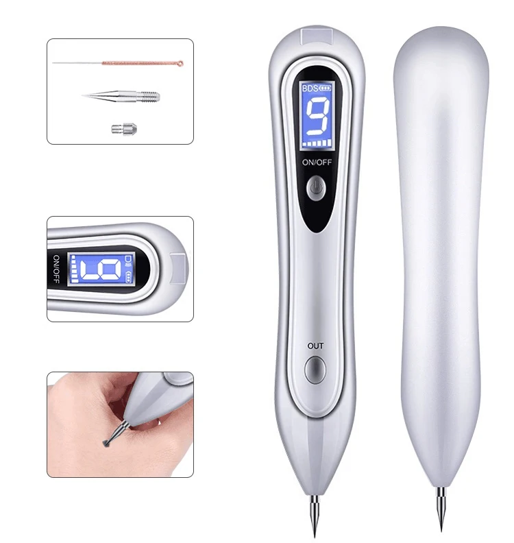 

Laser Plasma Pen No Bleeding Mole Remover, 9 levels Dark Spot LCD Skin Care Point Pen Skin Wart Tag Tattoo Freckle Removal