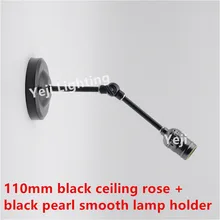 Эдисон Ретро E27 черный жемчуг гладкий держатель лампы для настенного светильника для бара террасы столовой спальни кофейная лампа аксессуары для освещения
