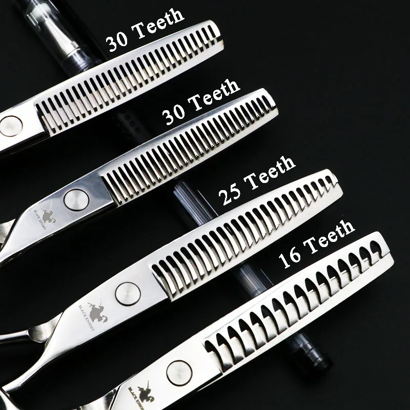 Polegada de Cabeleireiro Tesouras do Cabelo Tesouras do Salão de Beleza de Alta Profissional Conjunto Tesoura Diluindo Barbeiro Qualidade 16 – 25 30 Dentes 6
