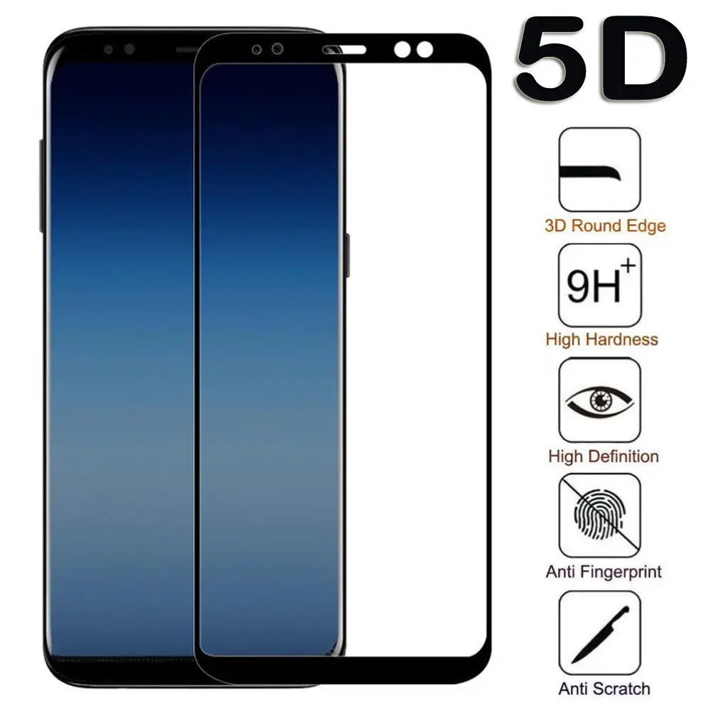 5D полное покрытие закаленное стекло для Samsung Galaxy A8 Plus 2018 A5 A7 A3 J7 J5 J3 2017 Max C8 Prime |