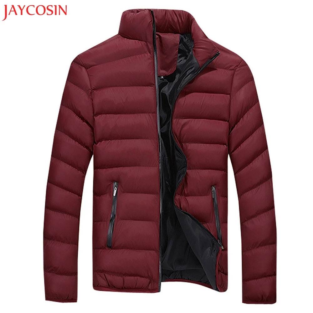 

1 PC Men Coat Winter warm Casual Leisure Zipper Pocket Down Jackets Stand Collar Long Sleeve Fashion Coat Outwear Tops z1105