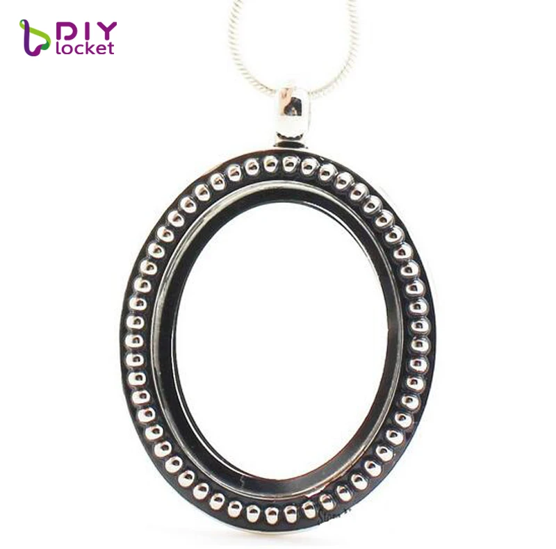

diylocket Silver oval magnetic memory locket 5pcs/lot Wholesale Women jewelry floating charms locket ( free chains) LSFL08-1*5