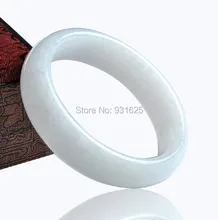 Hermosa Natural Genuine blanco Jade Bracelet Bangle real Jade blanco de piedra de los brazaletes moda mujer joyería 56 – 62 mm