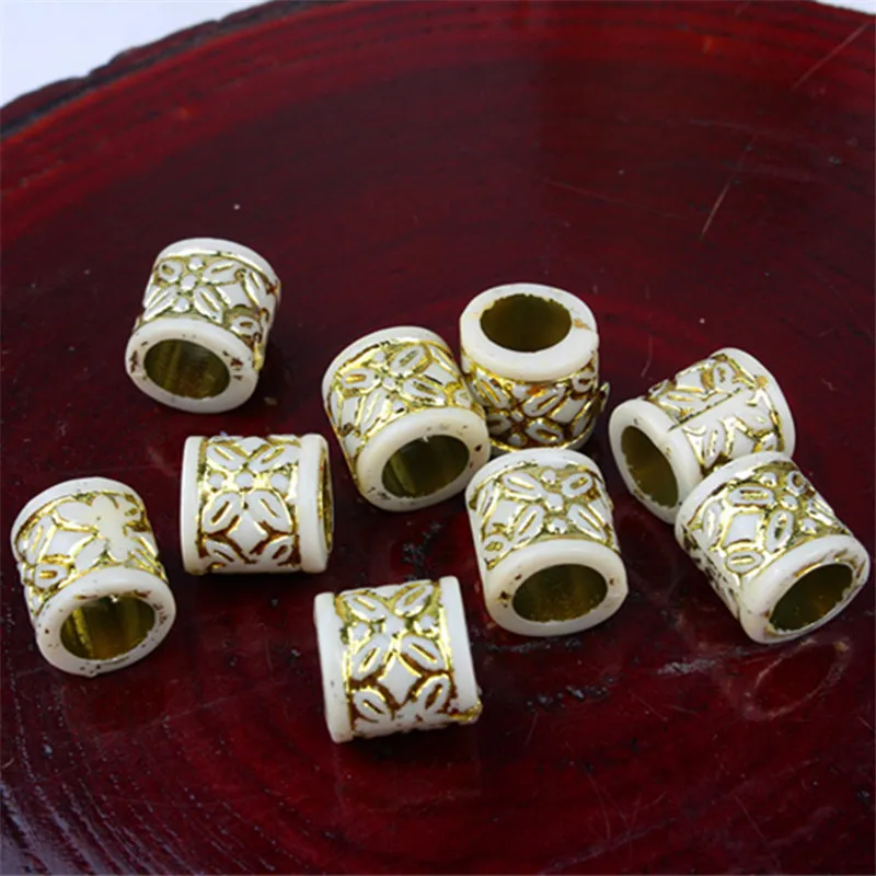 

100pcs 6mm Acrylic Hair Dread Beads Dreadlock Accessories Plastic Hair Extension Braided Ring Tube Jewelry Cuff For Braids Tools