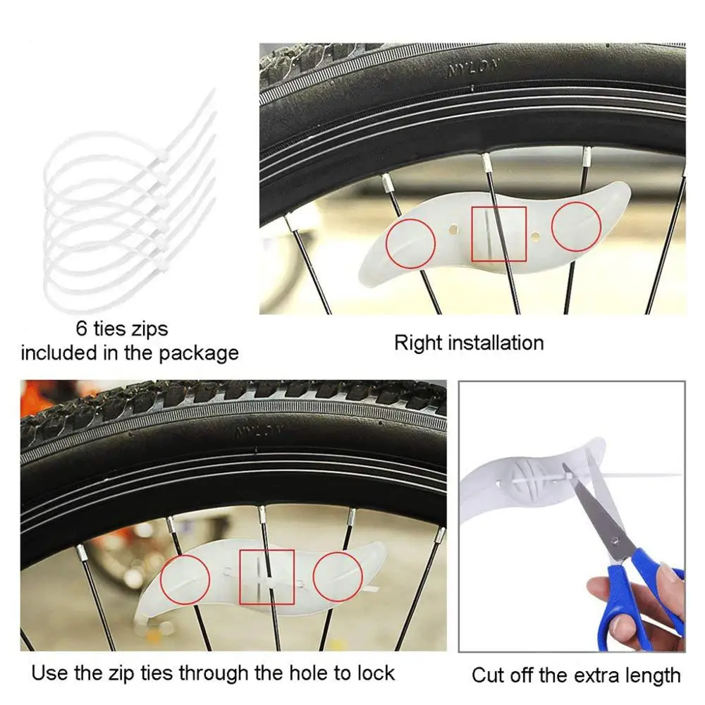 Clearance 6pcs Night Ride Lights Car Bicycle Bike Cycling Wheel Tire Spoke LED Lamp Glow Caps On Wheels Bicycle Signal cycling Light 5