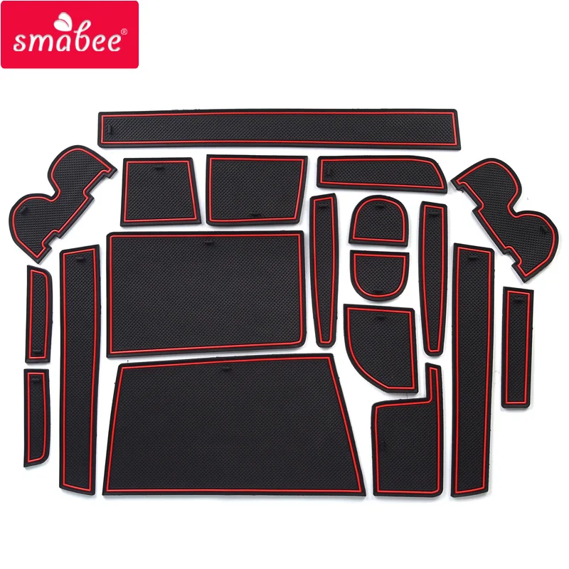 smabee Gate slot mats For TOYOTA VOXY/NOAH 70 ZRR7#G/W 2007-2013 Accessories,3D Rubber Car Mat RED WHITE BLACK