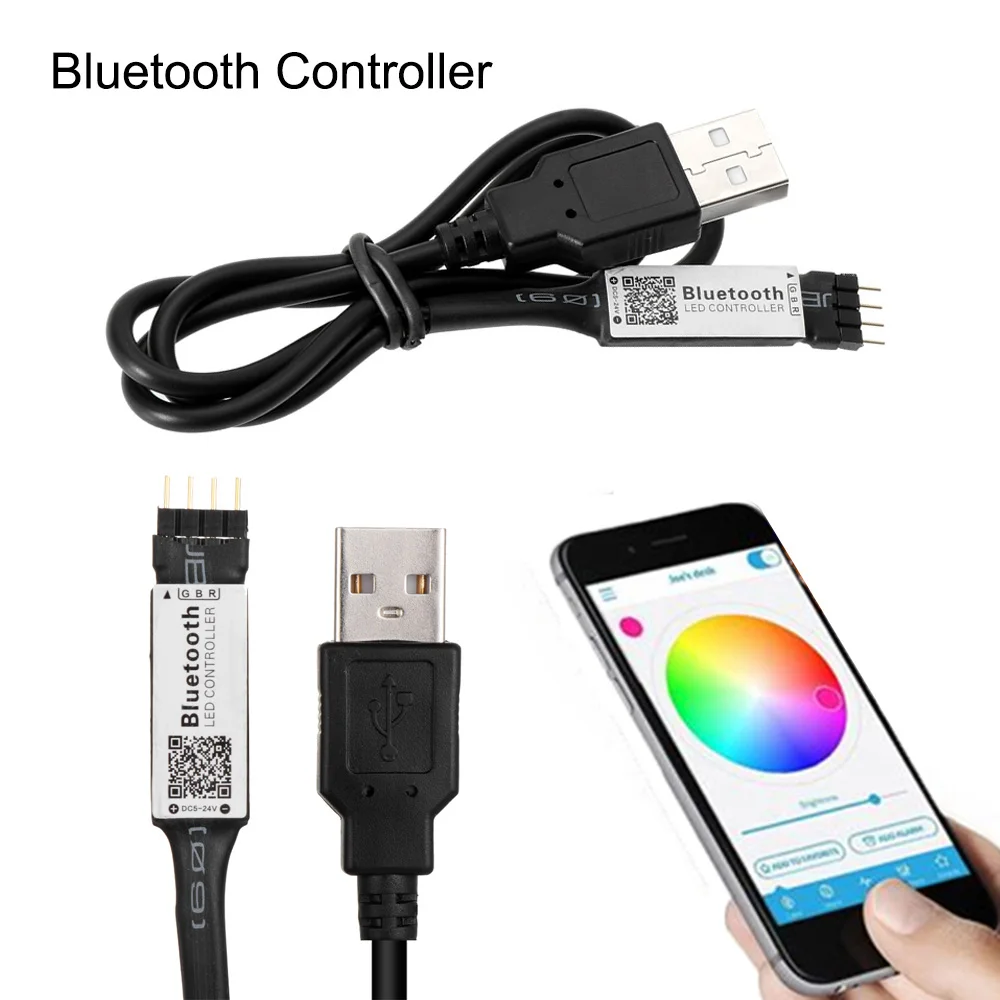 

1Pcs PC Screen Lighting Bluetooth Controller TV Backlight LED Strip Light RGB 5 V USB Power 3528 5050 DC 5V SMD HDTV Desktop