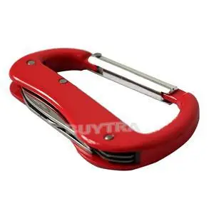 

Random Color 1PCS Multi Function Carabiner with Screw Driver Bottle Opener Knife Tools