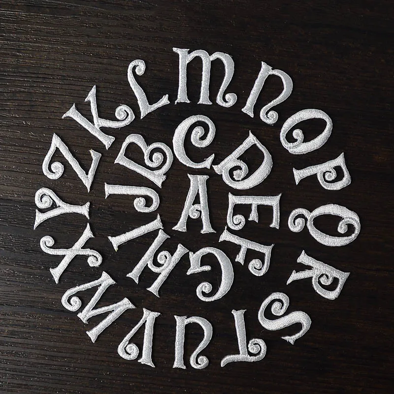 

1 English Letters Alphabet Embroidered Patches White Applique Iron On Letters For Clothes Shoes Bags Application For Kids Name