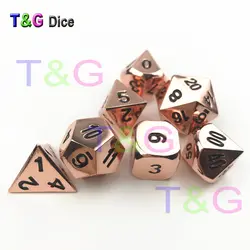 7 шт./компл. Металлический Набор кубиков d4 d6 d8 d10 d % d12 d20 RPG Dice с коробкой jogo entretenimento рулон поли