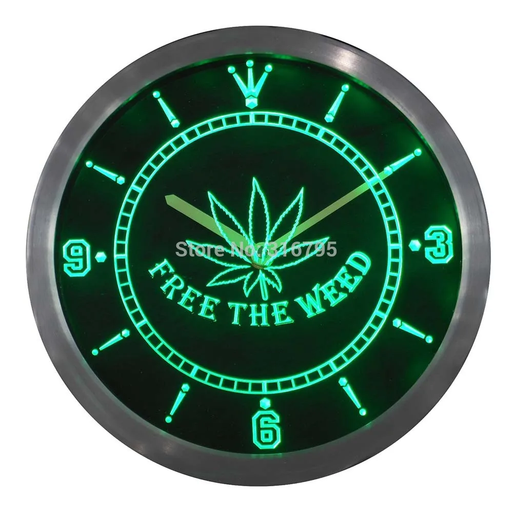 

nc0040 Free the Weed High Life Neon Sign LED Wall Clock