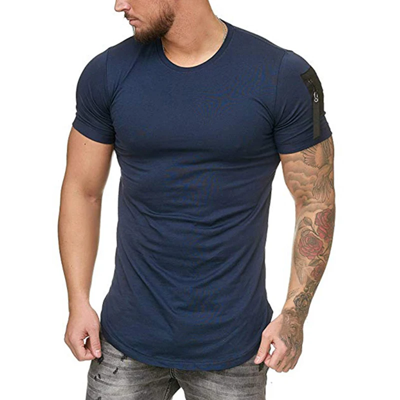 

NIBESSER 2019 Mens muscle T shirt bodybuilding fitness men tops Plus size 3XL TShirt Cotton Summer Casual Short Sleeve Tshirt