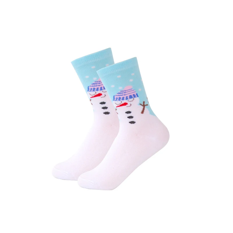 Зимние стандартные повседневные женские рождественские носки, теплые хлопковые носки с принтом снежинок и оленей, красные носки, подарок на год - Цвет: 11