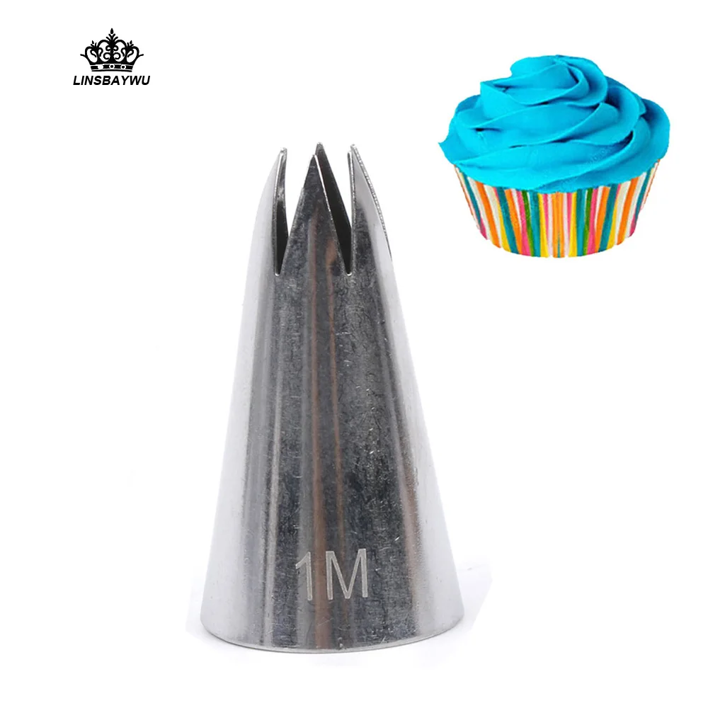

#1M Premium 304 Stainless Steel Piping Nozzles for Cream,Kitchen Baking Accessories for Cake Decorating Tools Icing Nozzles