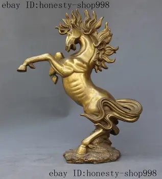 

China fengshui brass Copper auspicious success zodiac Horse Horses animal statue