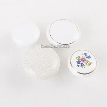 

High Quality 10PCS/lot Ceramic Rural Style Bedroom Cupboard Cabinet Knobs Door Drawer Furniture Handle Pulls Home Improvement