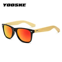 YOOSKE классические деревянные солнцезащитные очки мужские бамбуковые солнцезащитные очки женские брендовые дизайнерские ретро оригинальные деревянные очки Квадратные очки