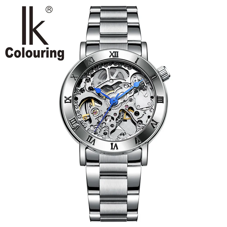 2017 IK Watch font b Women b font Roman Skeleton Watches Auto font b Mechanical b