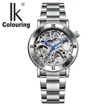 2017 IK Watch Women Roman Skeleton Watches Auto Mechanical Wristwatch with Orignial Box Free Ship