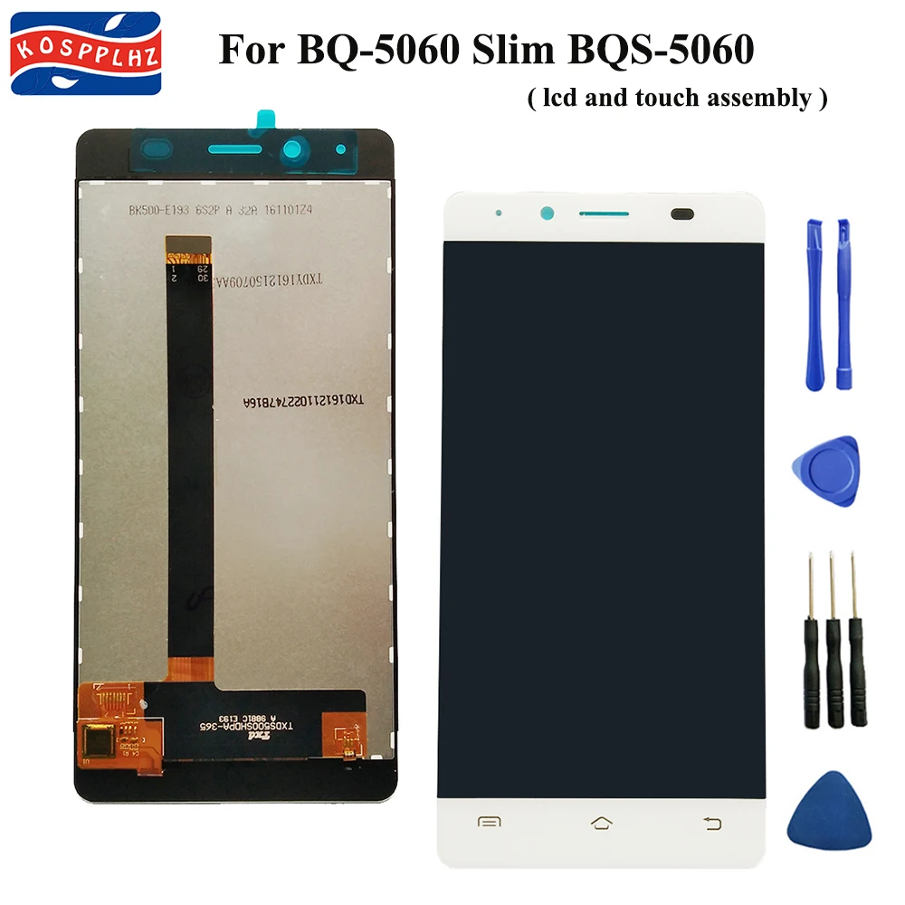 

KOSPPLHZ 100% Original For BQ BQS-5060 BQS 5060 Slim LCD Display+Touch Screen Digitizer Assembly Replacement 5.5 in +tools