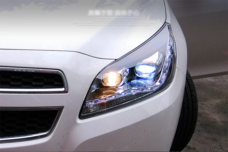 Ownsun Eagle Eyes светодиодный DRL Bi-xenon проектор линзы фары для Chevrolet Malibu 2012