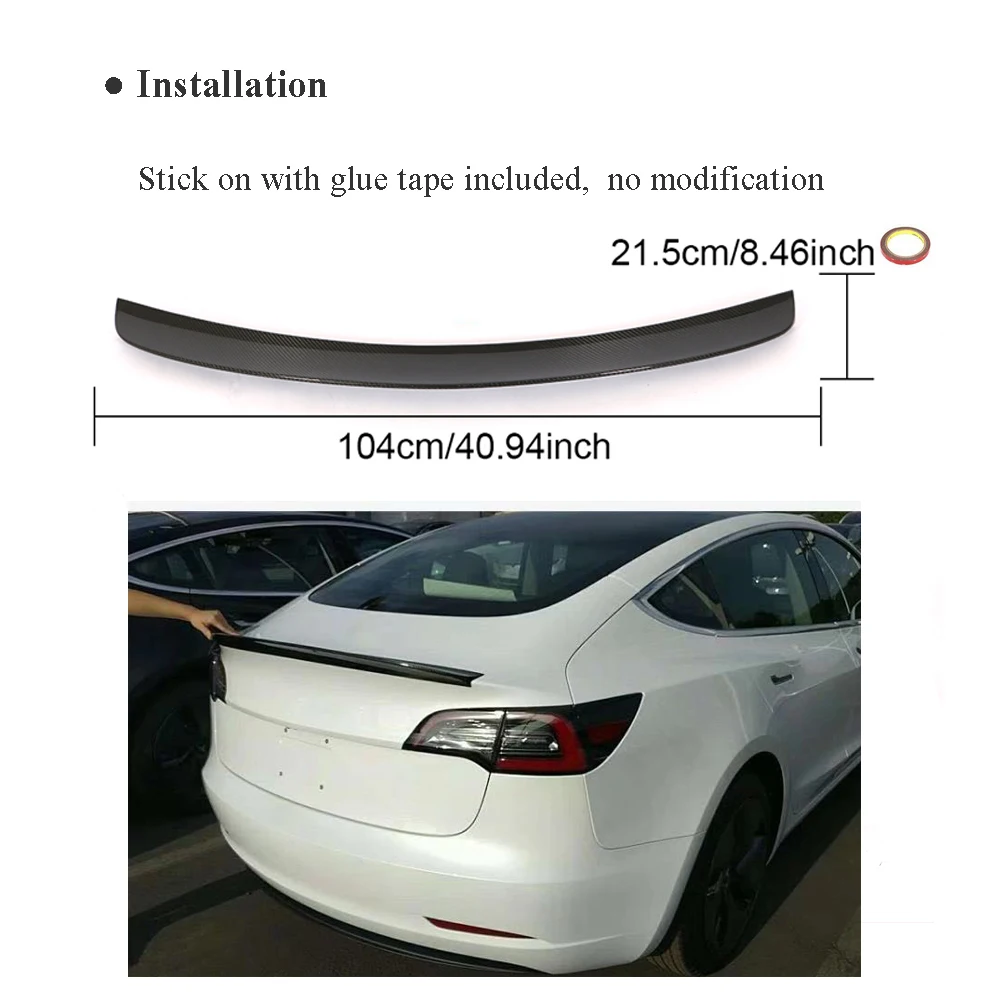 Спойлер заднего крыла из углеродного волокна для Tesla Model 3 2016 2017 2018|Спойлеры и