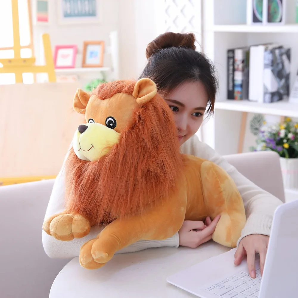 

25-50cm Cute Real Life Lion Plush Toys Stuffed Animal Dolls Soft Simulation Lion Pillow Children Kids Birthday Gift High Q