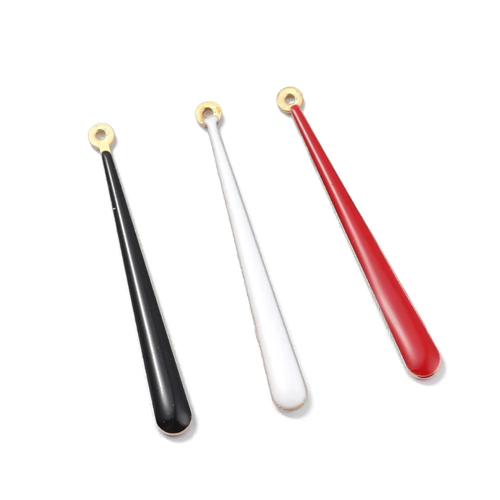 

DoreenBeads Fashion Copper Enamelled Sequins Pendants Baseball Bat Brass Color Colorful Jewelry DIY Pendant 38mm x 4mm, 5 PCs