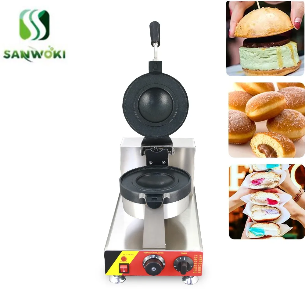 

Electric Hot Snack Dessert Machine Donut Ice Cream Krapfen Warmer Italy Gelato Panini Press Sandwich Maker Iron for breakfast