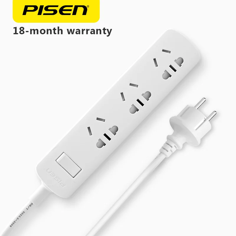 Ceny PISEN listwa zasilająca 3 punkty, elektroniczny inteligentny przedłużacz z dodatkowymi gniazdami z adapterem ue przycisk zasilania Surge Protector