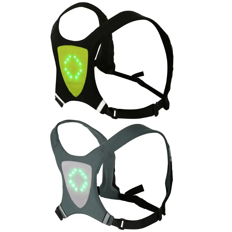 

Cycling Vest Wireless Remote Control Turn Signal Swerve Warning Bicycle Night Safety LED Light USB Rechargeable Reflective